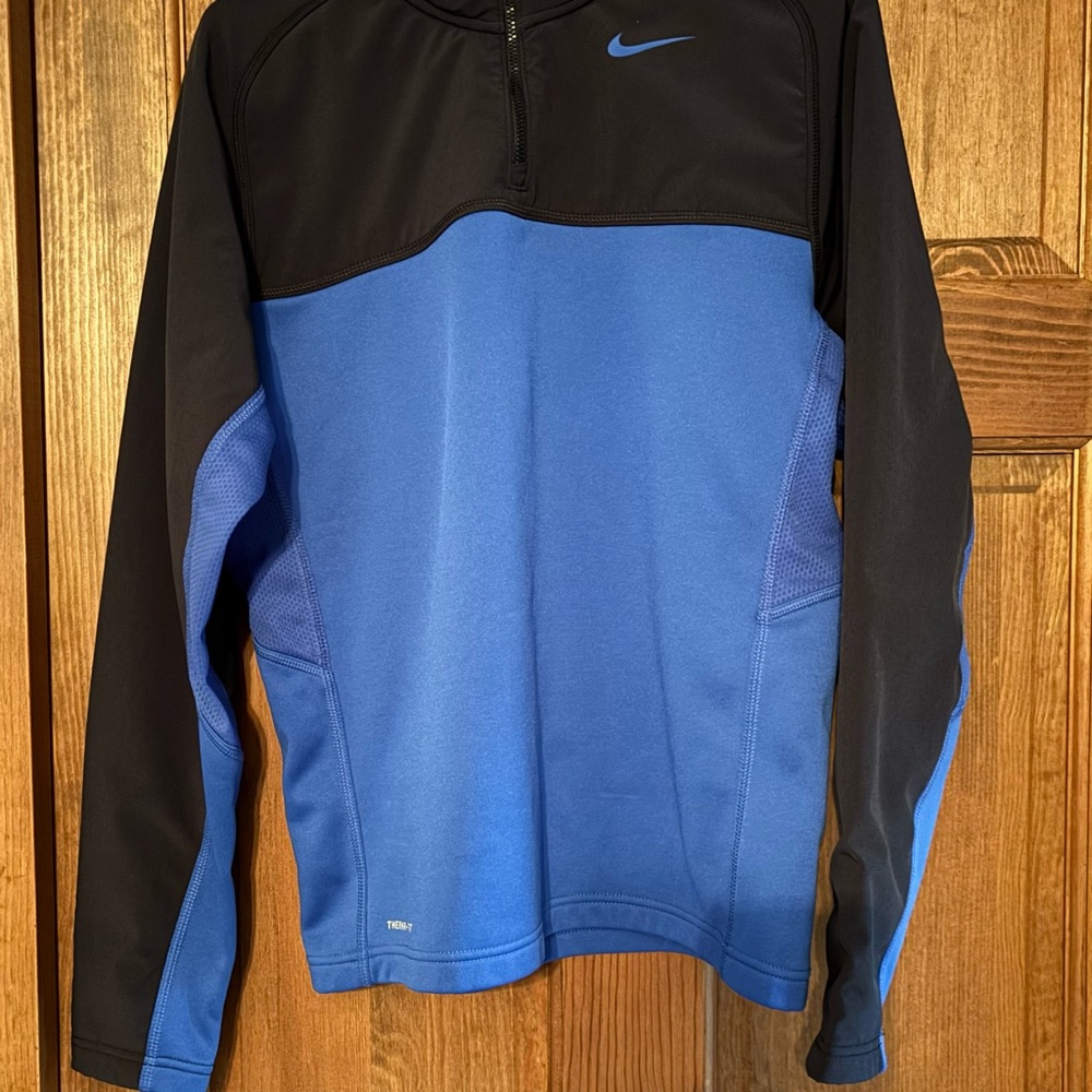 Nike Men's Blue/Black Dri-Fit Quarter Zip Fleece (Size Medium)